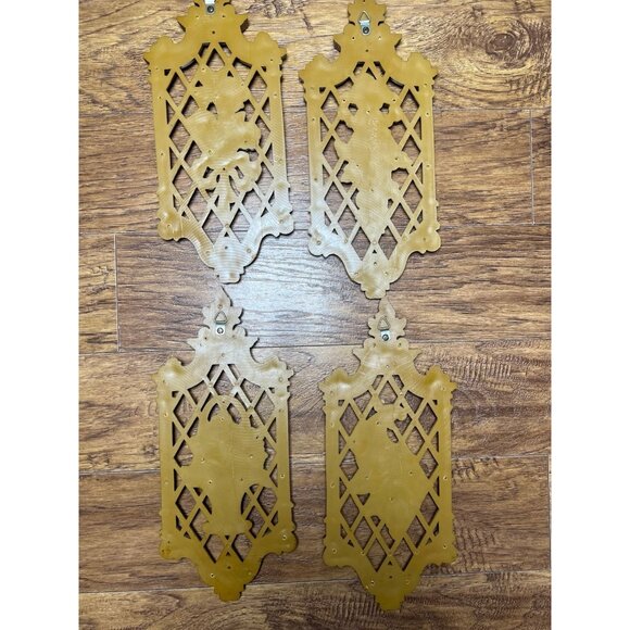 Vintage Wall Plaques Ornate Regency Dart 1970sGold Spring Floral Fall Bounty 4pc - Picture 6 of 10